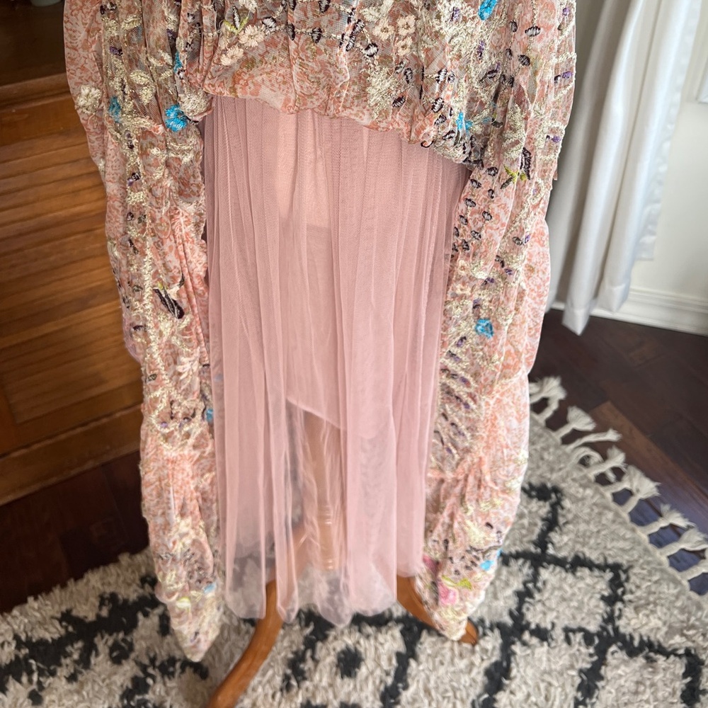 Free People Party Rosalie Beaded Mesh Maxi Specialty Dress S - Picture 10 of 16